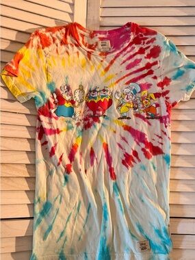 Vans Disney Tie-Dye Tee - Aqua and White Alice and Wonderland